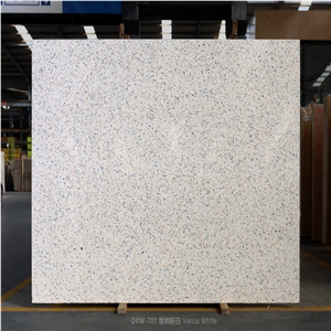 China White Terrazzo Stone Slab Tile Paving Indoor Stone