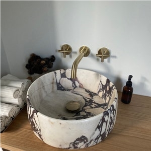 Calacatta Viola Bvlgari Marble Sink Bathroom Wash Basin