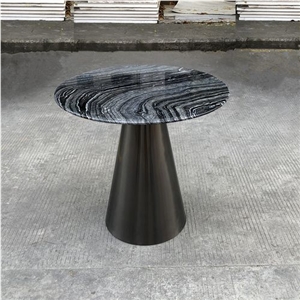 Zebra Black Forest Chinese Marble Wooden Vein Table