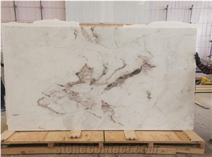 Himalayan White Marble Thin Panels Book Matched Wall Decor
