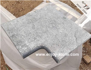 Blue Limestone Flamed Pool Corner Coping Stone