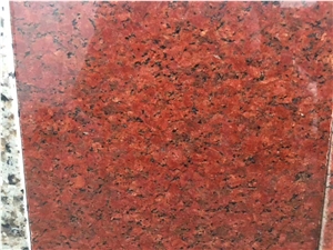 China Dyed Red Granite Slab Tile Polished Taiwan Red