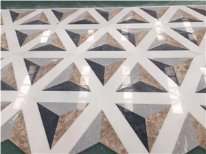 Marble Mosaic Waterjet Round Rectangle Floor Tile
