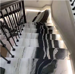 Panda Marble Staircase Straight Spiral Customize 