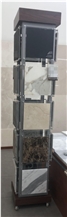 Four-Side Marble Stone Sample Display Stand With Wheels