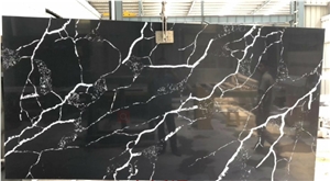 China Cheap Calacatta Series Marble-Look Quartz Slab