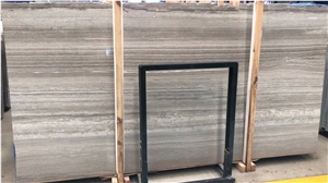 China Cheap Grey Wooden Marble Slab For Tile