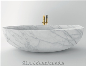 Factory Owner Bianco Carrara White Marble Hotel Bathtub