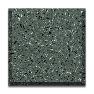 Green Inorganic Terrazzo Artificial Stone Flooring Tiles