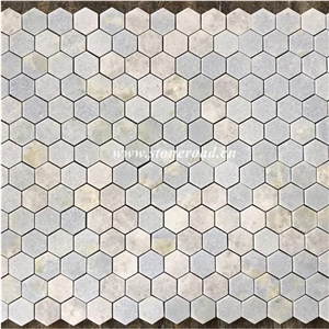 Magic Blue Marble Mosaic Hexagon Bathroom Flooring Tiles