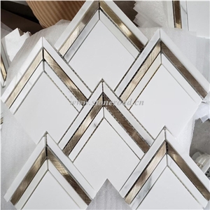 White Marble Mosaic Tiles Customized Patterns Are Available