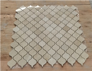 Crema Marfil Marble Lantern(Arabesque) Mosaic Tile