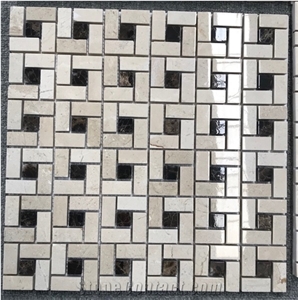 Crema Marfil Marble Pinwheel Mosaic Tile