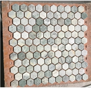 Ming Green Marble Hexagon Mosaic Tile