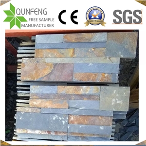 China Natural 18X35CM Stone Panel Rusty Slate Wall Cladding