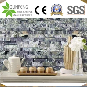 China Natural Split Face Green Wall Cladding Panel Marble