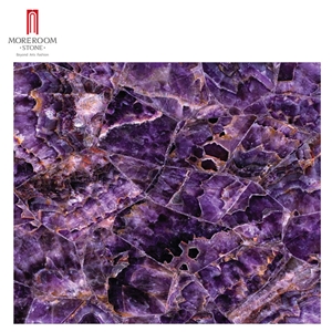 Purple Semi Precious Stone Violet Translucent Agate Slab