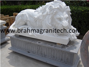 Marble Animal Statue,Garden Animal Sculpture, Lion Sculpture