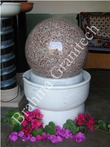 Polished Granite Floating Sphere , Black Granite Fountain
