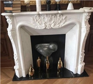 English And French Style Marble Fireplace Mantel