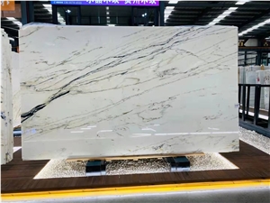 China White Marble Slab Similar Carrara Arabescato Aristone