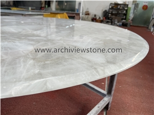 Backlit White Crystal Luxury Stone Table Top