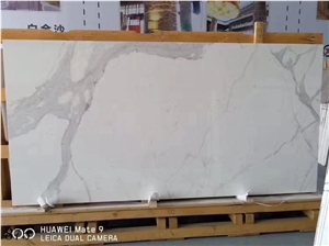 Calacatta White Sintered Stone Slab In China Stone Market