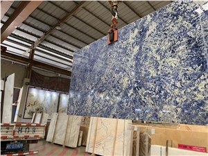 Bolivian Blue Sodalite Azul Marble Slab Tile In China Stone Market