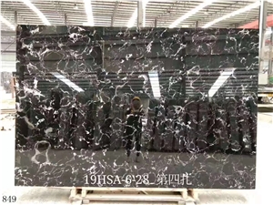 Century Black Ice Flower Marble Slab In China Stone Market