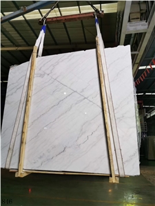 Guangxi White Marble Carrara Bai Slab In China Stone Market