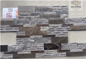 Espacato Coffe Brown Marble Wall Cladding Veneer,Feature Wall Panel,Stacked Stone Veneer
