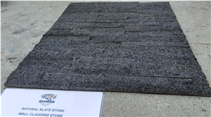 SYY08 Black Quartzite Ledge Wall Cladding Panels,Wall Cladding Veneer