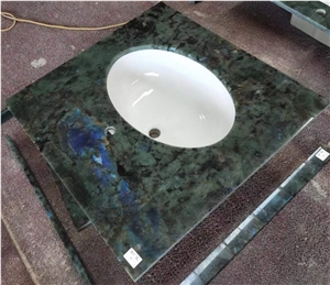 Labradorite Blue Flower Granite Bath Countertop