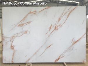 Calacata White Gold Artificial Marble Engineered Stone Slab