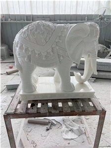 Pure White Marble Garden Animal Stone Carving Statues