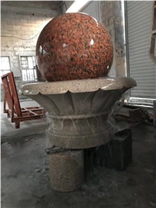 Outdoor Stone Fountain Granite Rolling Ball Water Features