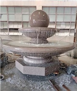 Sculptured Stone Rolling Ball Fountain Granite Water Feature