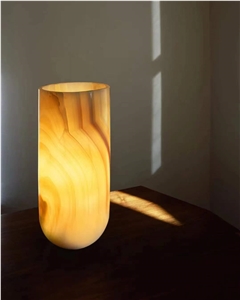 Stone Home Decorative Vase Backlit Onyx Interior Lamp Decor