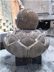 Stone Sculptured Rolling Ball Fountain Granite Water Feature