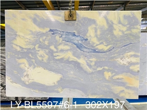 18MM Polished Blue Crystal Marble For Countertop Wall Floor