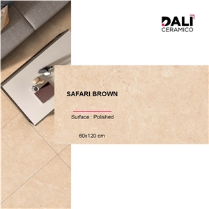 SAFARI BROWN - Polished Porcelain Tiles 60X120cm