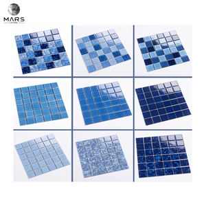 30*30Mm Modern Waterline Swimming Pool Glass Mosaic Tiles