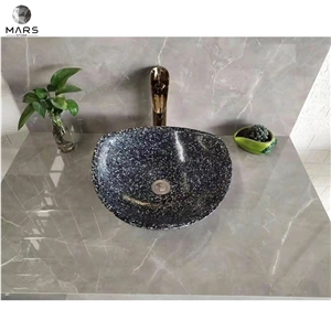 Artificial Cement Terrazzo Stone Washbasin Round Hand Basin
