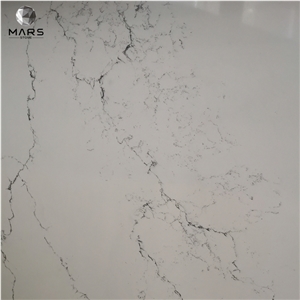 Artificial Quartz Stone Popular In UK Luxury Carrara Slabs
