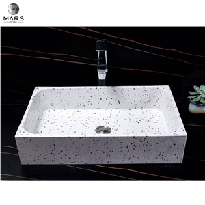 China Coloured Bathroom Sinks Stone Terrazzo Wash Basin