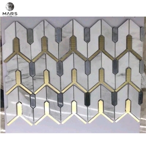 Luxury Glitter Metal Glass Beveled Mosaic Tiles For Wall