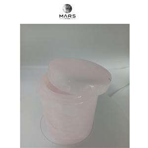 Amazon Onyx Back Lit Translucent Pink Onyx Candle Jar