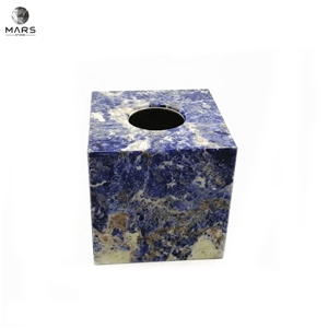 Durable Modern Luxury Blue Marble Paper Napkins Tissue Box