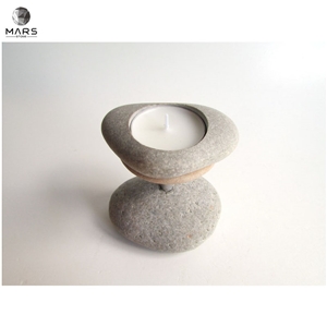 Factory Price Pebble Candle Holder Coastal Natural Stone