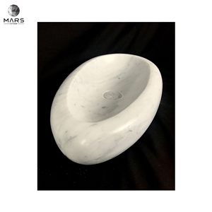 Handmade Art Italian Bianco Carrara Marble Stone Wash Basin